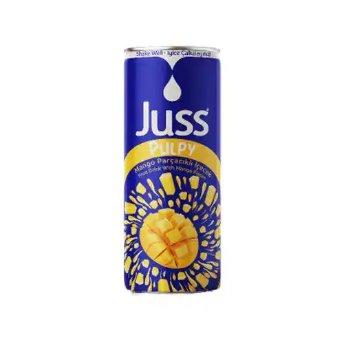 Juss Pulp Mango- نوشیدنی آبمیوه پالپ دار جوس Juss Pulp Mango با طعم انبه 250 میل - Image 1
