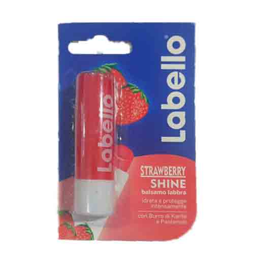 Labello-Strawberry-Shine-Lip-Balm-–-4.8gm بالم لب کلاسیک آلمانی کر لابلو LABELLO Strawberry shine طعم و آرومای توت فرنگی 5.5 میل - Image 1