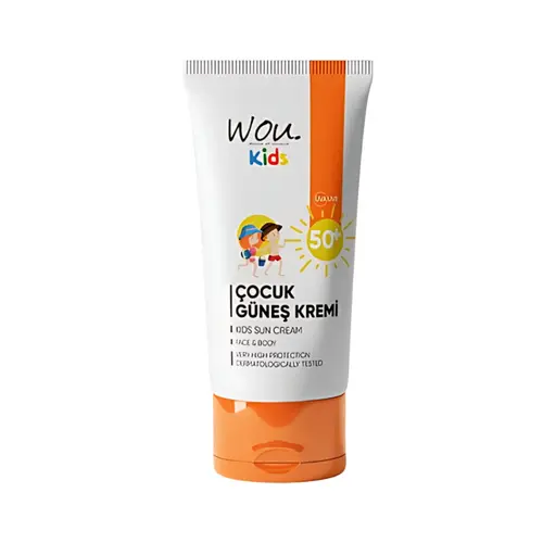 0019390_wou-cocuk-gunes-kremi-50-ezgif.com-resize (1) کرم ضد آفتاب کودک وویو ورلد WOU World of Unique Wou Spf50 مناسب پوست حساس 50 میل - Image 1