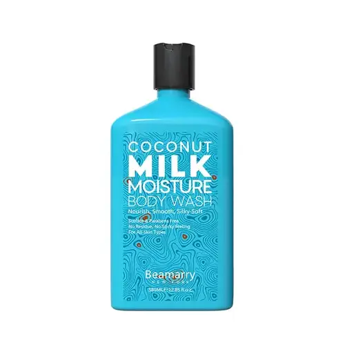 Wholesale-Body-Care-Coconut-Milk-Moisturizing-Smooth-Body-Wash-ezgif.com-resize شامپو بدن مرطوب کننده بیمری Beamarry Coconut Milk Moisture حاوی عصاره شیر نارگیل 380 میل - Image 1