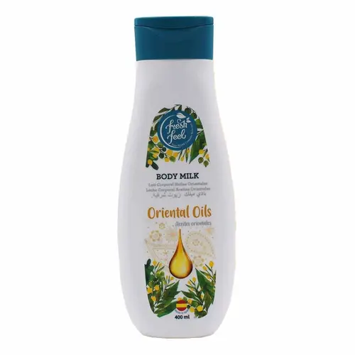 0019109_-fresh-feel-oriental-400--ezgif.com-resize شیر بدن آبرسان اسپانیایی فرش فیل Fresh Feel Oriental Oils مناسب پوست خشک 400 میل - Image 1