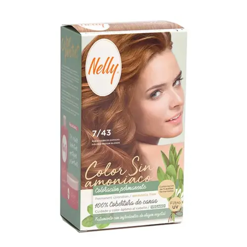 -1200-baseFormat-8411322244492-ezgif.com-resize کیت رنگ مو اسپانیایی نلی Nelly HAIR AMMONIA FREE COLOR شماره 7/43 بدون آمونیاک - Image 1