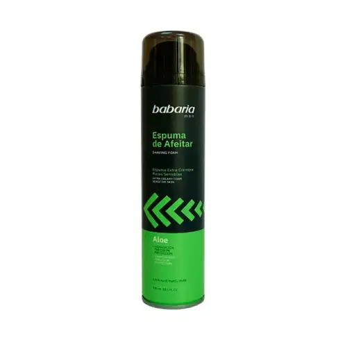 197667-1-ezgif.com-resize فوم اصلاح مردانه اسپانیایی باباریا Babaria SHAVING FOAM حاوی عصاره آلوئه ورا 300 میل - Image 1