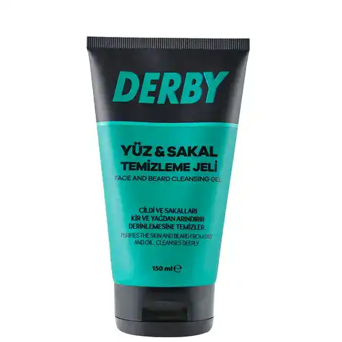1_org_zoom-ezgif.com-optiwebp ژل پاککننده صورت و ریش DERBY Yüz & Sakal Temizleme Jeli پاکسازی عمقی پوست و ریش 150 میل - Image 1