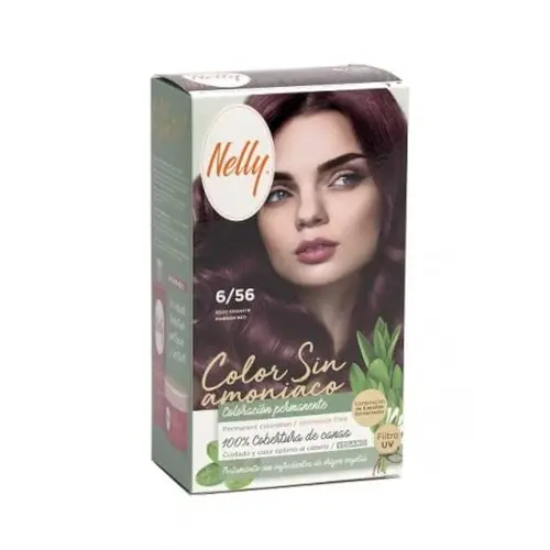 419gNnt8nL._UF8941000_QL80_-ezgif.com-resize کیت رنگ مو بدون آمونیاک اسپانیایی نلی Nelly HAIR AMMONIA FREE COLOR شماره 6/56 بدون آمونیاک - Image 1