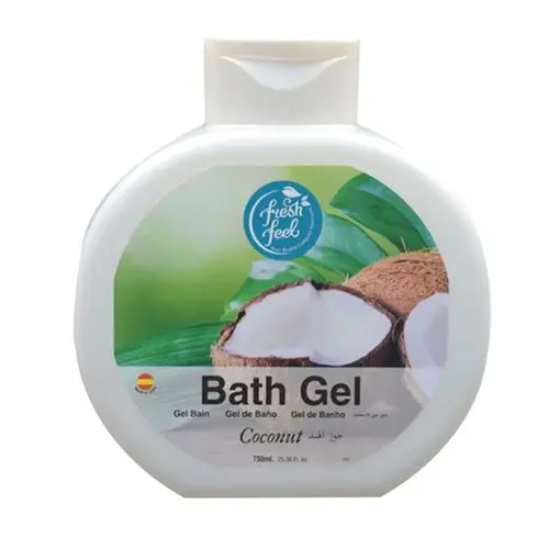 unnamed5-ezgif.com-resize شامپو ژل بدن اسپانیایی فرش فیل FRESH FEEL Bath Gel COCONUT با رایحه نارگیل 750 میل - Image 1