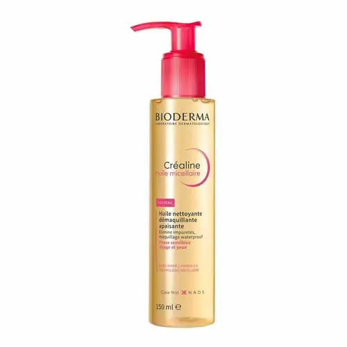 41uQxQgTpoL._UF10001000_QL80_-ezgif.com-resize روغن پاک کننده میسلار فرانسوی بایودرما Bioderma Créaline Huile Micellair مناسب پوست های خشک و حساس 150 میل - Image 1
