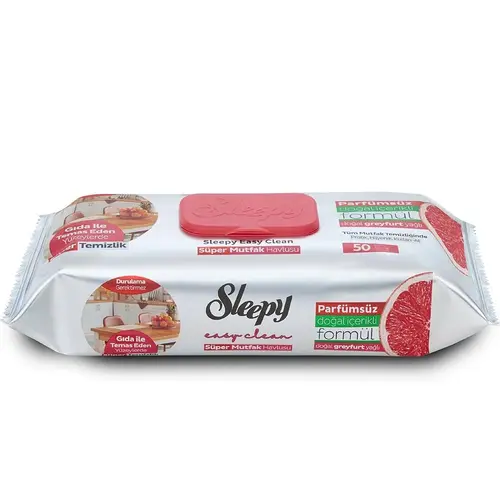718DQXLVITL._UF10001000_QL80_-ezgif.com-resize دستمال مرطوب آشپزخانه اسلیپی Sleepy Easy Clean Super با رایحه گریپ فروت 50 برگ - Image 1