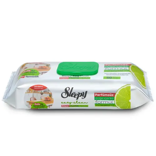 71ZjLw1n0xL-ezgif.com-resize دستمال مرطوب آشپزخانه اسلیپی Sleepy Easy Clean Super با رایحه لیمو 50 برگ - Image 1