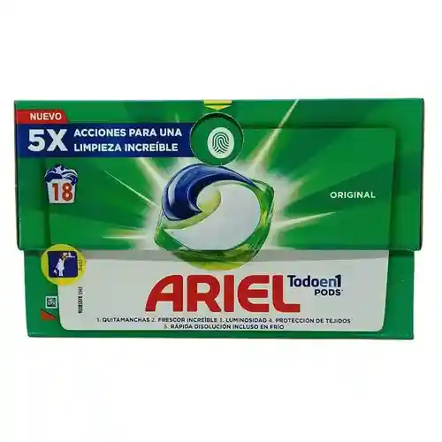 8700216336451-ezgif.com-optiwebp قرص ماشین لباسشویی هلندی آریل Ariel Todo en 1 Pods بسته 18 عددی 369 گرم - Image 1