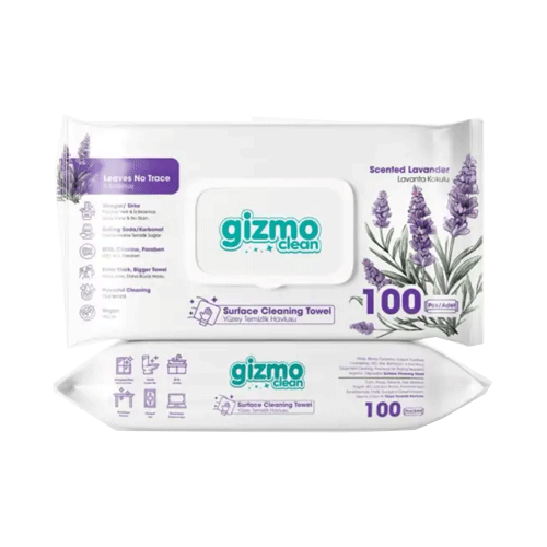 GIZMO-Universal-Cleaning دستمال مرطوب پاک کننده یونیورسال گیزمو GIZMO Clean با رایحه اسطوخودوس 100 عددی - Image 1