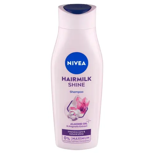 Nivea-Shine-Milk-Shampoo-with-Almond-Oil-ezgif.com-resize شامپو شیر موی زنانه لهستانی نیوآ NIVEA HAIRMILK shine درخشان کننده 400 میل - Image 1