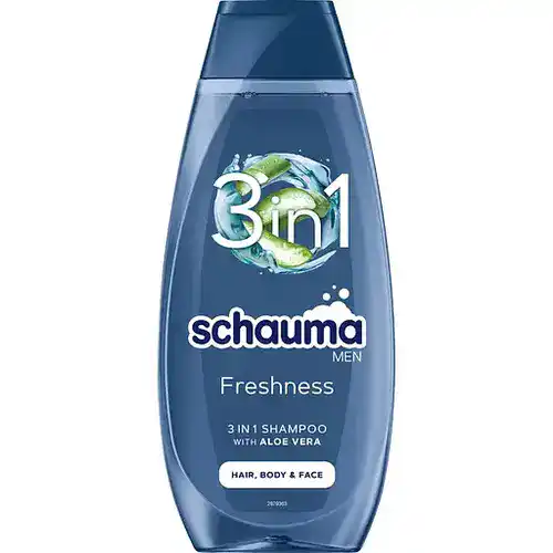 image_processing20241206-1-heyez2-ezgif.com-optiwebp شامپو سه کاره مردانه اتریشی شوما Schauma FRESHNESS 3 in1 حاوی آلوئه ورا و مینرال های دریایی 400 میل - Image 1