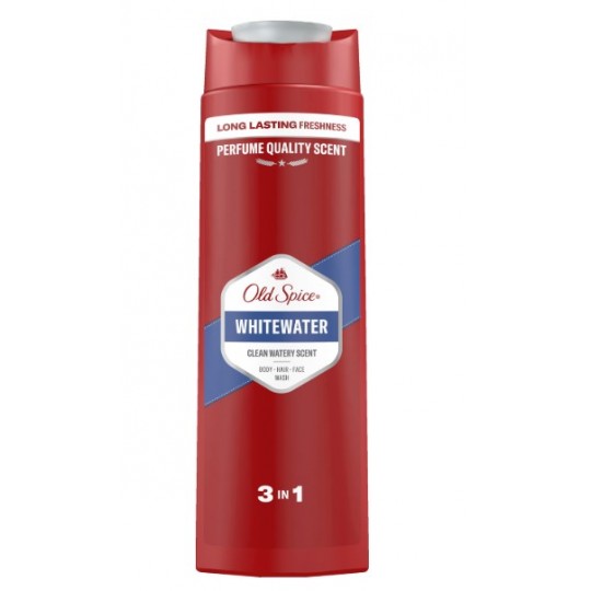 old-spice-body-hair-and-face-wash-gel-1 ژل شستشوی بدن، مو و صورت ایتالیایی الد اسپایس Old Spice Whitewater مناسب آقایان 400 میل - Image 1