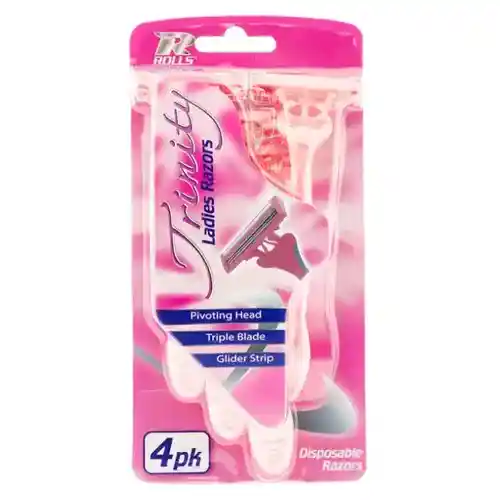 s-l1200-ezgif.com-optiwebp تیغ خودتراش زنانه انگلیسی دیپی رولز DP Rolls Trinity Ladies Razors بسته 4 عددی - Image 1