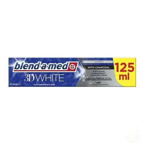 01-237-ezgif.com-optiwebp خمیردندان زغالی ایتالیایی بلندامد Blend-a-med 3D White سفیدکننده 125 میل - Image 1