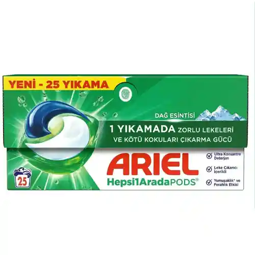 1_org_zoom copy قرص ماشین لباسشویی هلندی آریل Ariel Todo en 1 Pods بسته 25 عددی - Image 1