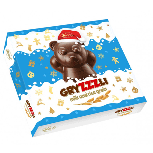 Chocolate-pralines-GRYZZZLI-MILK-156g پرالین شکلات شیری لهستانی وبرو گریسلی Vobro Gryzzli پر شده با خامه شیر و چیپس، شیر ۱۵۶ گرم - Image 1