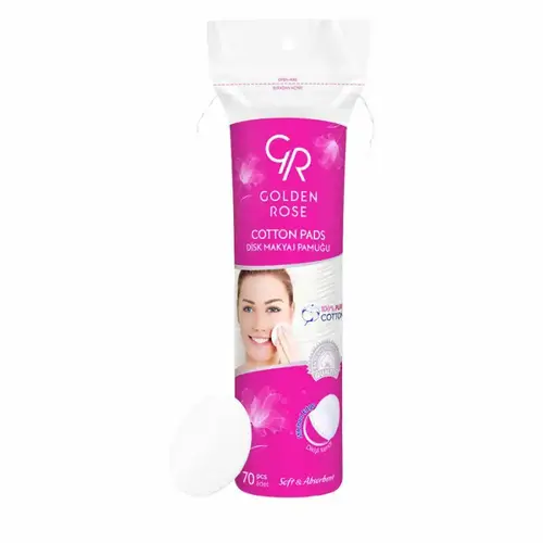 Cotton-Pads-Golden-Rose-ezgif.com-resize پد آرایش پاک کن گلدن رز Golden Rose Cotton Pads بسته 70 عددی - Image 1