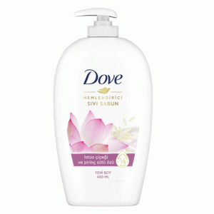 صابون مایع مرطوب کننده هلندی داو Dove  با عصاره شیر برنج گل نیلوفر آبی 450 میل