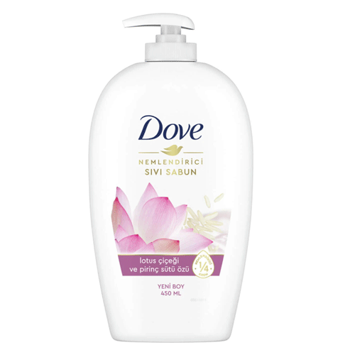 صابون مایع مرطوب کننده هلندی داو Dove  با عصاره شیر برنج گل نیلوفر آبی 450 میل