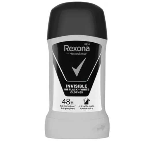 REXONA-MEN-INVISIBLE-ON-BLACK--WHITE-CLOTHES-ANTI-PERSPIRANT مام استیکی ضد تعریق مردانه رکسونا REXONA INVISIBLE محافظت 48 ساعته 50 میل - Image 1