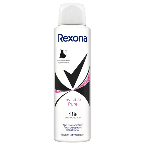 Rexona-Invisible-Pure-Anti-Perspirant اسپری ضد تعریق هلندی رکسونا Rexona Invisible Pure با رایحه تازه ۱۵۰ میل - Image 1