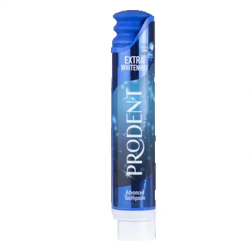 Untitled-4-ezgif.com-optimize خمیر دندان سفیدکننده قوی پرودنت Prodent Extra Whitening مناسب برای استفاده روزانه 90 گرم - Image 1