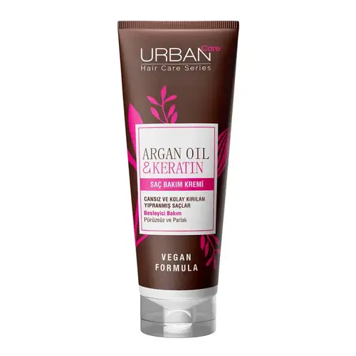 Urban-Care-Argan-Oil-Keratin-Hair-Mask-ezgif.com-resize کرم موی ترمیم کننده اوربان کر Urban Care Argan Oil & Keratin Hair Care حاوی روغن آرگان و کراتین 250 میل - Image 1