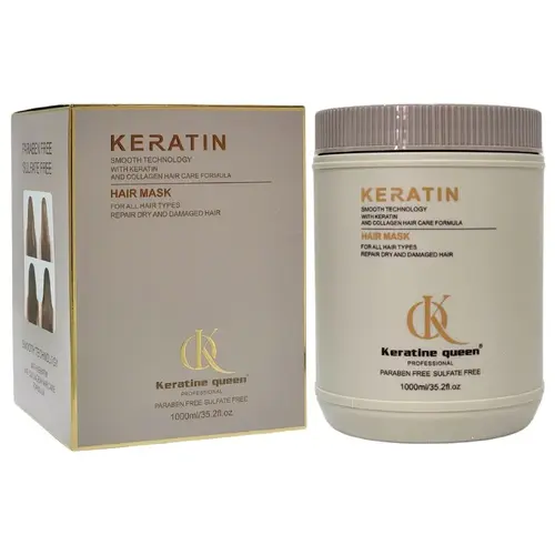 mascara-para-el-cabello-con-keratina-y-colageno-suavizante-1000ml-que-ezgif.com-resize ماسک مو انگلیسی کراتین کوئین Keratine Queen بدون سولفات 1000 میل - Image 1