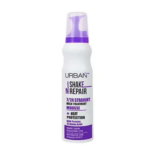 urban-shaken-repair-straight-hair-mousse-150ml-ezgif.com-optiwebp موس مو شیری اوربان کر Urban Care Shake N Repair 7/24 Mousse صاف کننده مو 150 میل - Image 1