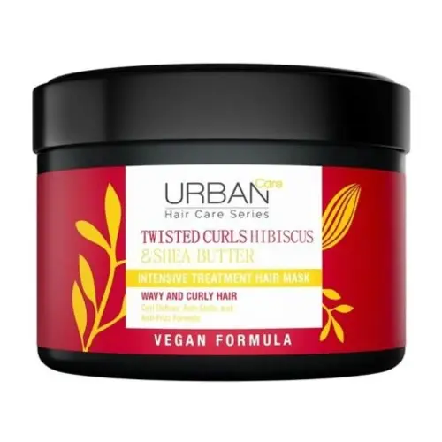 urbancare-twistedcurlsmask-ezgif.com-resize ماسک موی فر اوربان کر Urban Care Twisted Curls Hair Care Mask حاوی عصاره گل ختمی و شی باتر 230 میل - Image 1