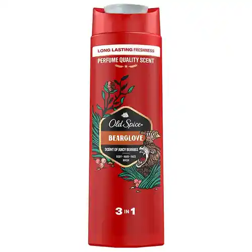 8001090533869-ezgif.com-optiwebp شامپو سه کاره مردانه آلمانی الد اسپایس Old Spice Bearglove با رایحه میوهای و انرژیبخش 400 میل - Image 1