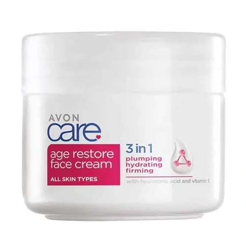 -----Avon-ezgif.com-resize (1) کرم مرطوب کننده سه کاره انگلیسی آون Avon Care Age Restore Face Cream مناسب انواع پوست 100 میل - Image 1