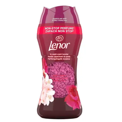 Lenor-Ruby-Jasmine-Fragranced-Fabric-Freshener-Seeds-ezgif.com-resize دانه های خوشبو کننده لباس هلندی لنور Lenor Ruby Jasmine با رایحه گل یاسمن 195 گرم - Image 1