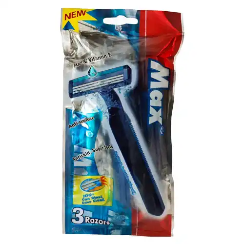 Untitled-11-ezgif.com-optimize خودتراش سه تیغه مردانه مکس Max Triple Blade Disposable Razor بسته 3 عددی - Image 1