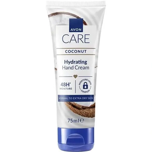 nQpL4Tgf0vjVygnJ-ezgif.com-resize کرم مرطوب کننده دست انگلیسی آون Avon Care Coconut Hydrating Hand Cream با رایحه نارگیل 75 میل - Image 1