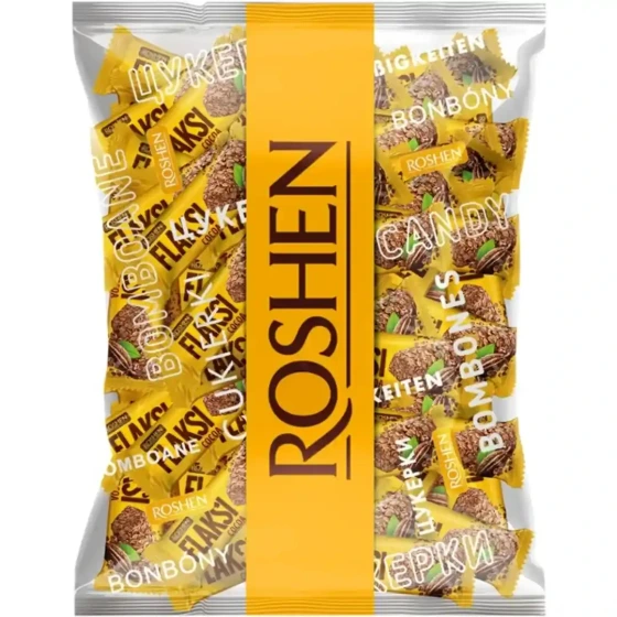 560x560 (6) شکلات اوکراینی غلات فلکسی روشن ROSHEN Flaksi Cocoa با طعم شکلات 500 گرم - Image 1