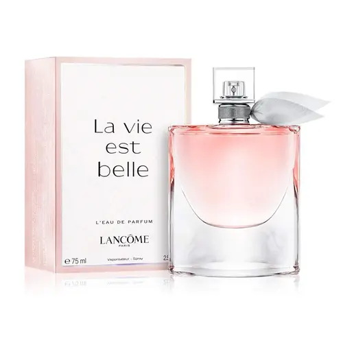 LANCOME-La-Vie-Est-Belle-25-ezgif.com-resize ادکلن زنانه فرانسوی لانکوم لا ویه است بله LANCOME La Vie Est Belle با رایحه پودری و شیرین 75 میل - Image 1