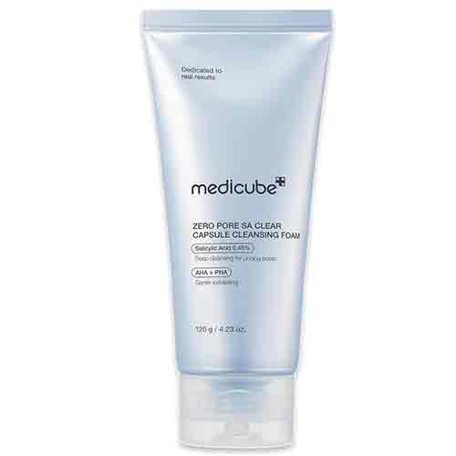 Untitled-10 فوم شستشو ضد منافذ کره ای مدی کیوب Medicube Zero Pore SA Clear Capsule Cleansing مناسب پوست های چرب و مختلط 120 گرم - Image 1