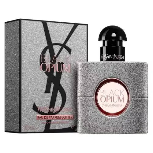 YSL-Perfume-Black-Opium-Glitter1-ezgif.com-resize ادکلن زنانه فرانسوی بلک اوپیوم گلیتر Black Opium Glitter با رایحه گرم و شیرین 90 میل - Image 1