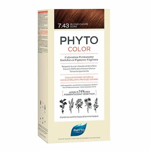 phyto-color-743-copper-golden-blonde رنگ مو فرانسوی فیتو Phyto Color Hair شماره ۷.۴۳ بلوند طلایی مسی - Image 1