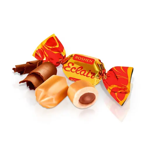 14f7113905e2043f73bd79568cdedec8-ezgif.com-resize شکلات اوکراینی روشن Roshen Eclair Candies با طعم کاراملی - Image 1