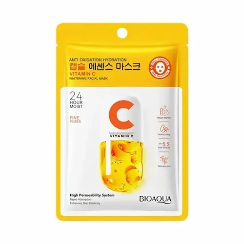 1751118269_19657 ماسک صورت ورقه ای بیوآکوا BIOAQUA Vitamin C حاوی ویتامین سی و روشن کننده 25 گرم - Image 1