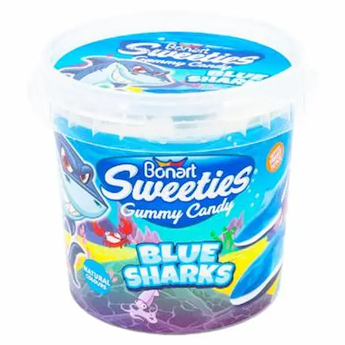 1765184034-s350x350 پاستیل ژله ای لیوانی بونارت BONART Blue Sharks مدل کوسه 160 گرم - Image 1
