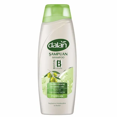 55499 شامپو ضدریزش مو دالان Dalan Biotin B Complex Zeytinyağı Shampoo مناسب موهای خشک و آسیب دیده 450 میل - Image 1
