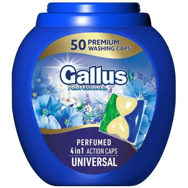 Gallus_Professional_4_in_1_Action_Caps_Universal_50-109ca47a8fea731abbdcbe59dbc71639 قرص ماشین لباسشویی آلمانی 4 در 1 گالوس Gallus دارای آنزیم بسته 50 عددی - Image 1