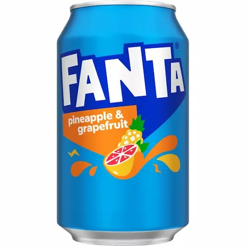 IMG_0541 نوشابه قوطی بلژیکی فانتا Fanta Pineapple & Grapefruit با طعم آناناس و گریپ فروت 330 میل - Image 1