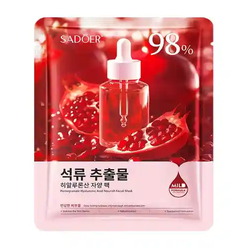 Untitled-2 (1) ماسک صورت ورقه ای سادور SADOER Pomegranate Hyaluronic Acid Nourish حاوی انار و هیالورونیک اسید 25 گرم - Image 1