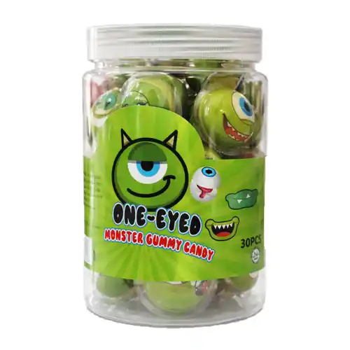 Untitled-6 آبنبات ژلهای روسی گامی کندی ONE-EYED MONSTER GUMMY CANDY طرح هیولای تک چشم - بسته 30 عددی - Image 1